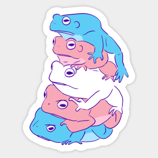 Transgender Pride Frog Stack Sticker
